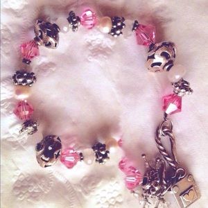 Gorgeous Handmade Pink Swarovski Crystal & Sterling Bali Beads Gorgeous!